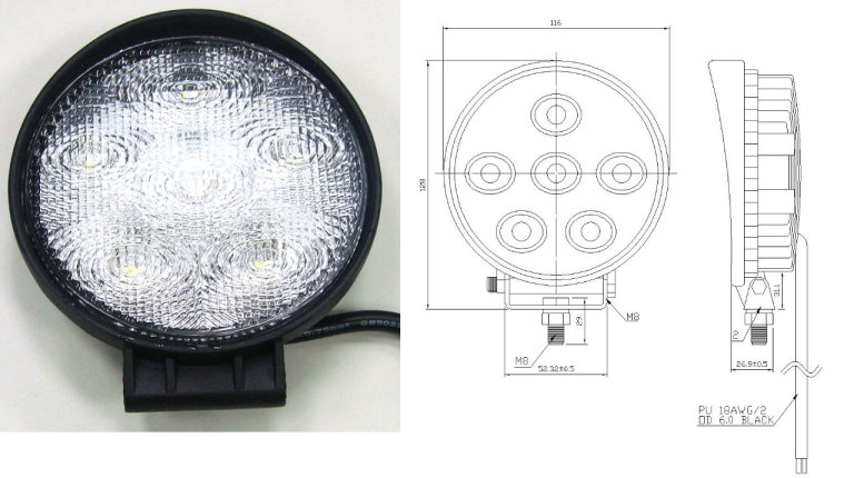 4” 圓型 LED 工作燈(18W) 4” 圓型 LED 工作燈(18W)
